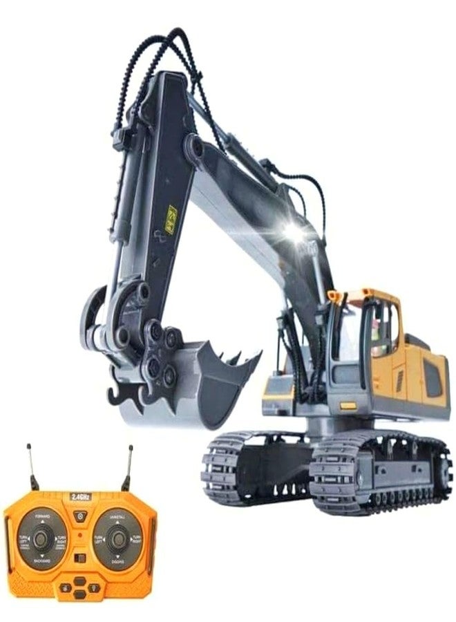 Bhavenu New Remote Control Excavator Toy for 6-12 Yr Boys, Best Birthday Gifts for Kids 7 8 9 10 11 Year Old, Rc Construction Toys with Metal Shovel, Lights, Sounds 2.4Ghz, Multi Color - Image 1